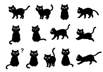  Midnight Meow Mix: A Black Cat's Poses AI Generated