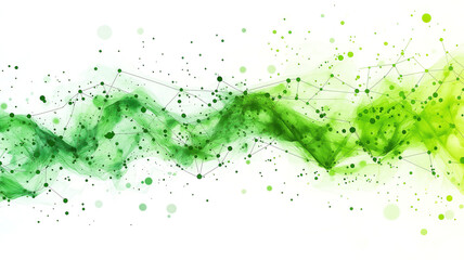 Wall Mural - green lines and dots forming a graph representing data analysis and financial market insights