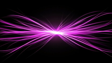 Wall Mural - abstract purple light waves on black background in digital art style for modern design projects