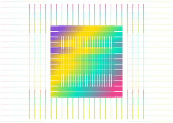 Fototapete - Colorful gradient square and lines abstract minimal geometric background. Vector poster design