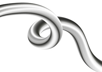 Fototapete - Abstract metallic 3d liquid wave tech elegant background. Vector design