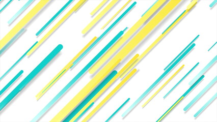 Fototapete - Blue yellow paper stripes abstract minimal geometric background