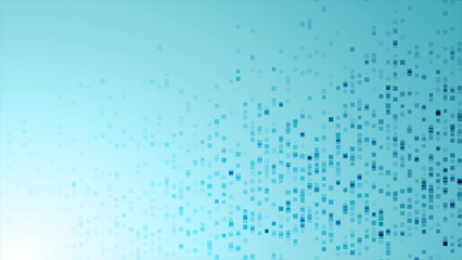 Fototapete - Bright blue minimal dotted square lines abstract background