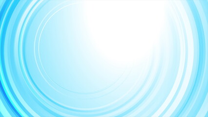 Fototapete - Blue minimal linear circles concept abstract tech background