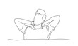 © Graphics Studio Zone - A male person sitting in a relaxed pose line art illustration