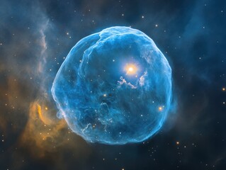 Wall Mural - stunning detailed view of the rcw 76 nebula in deep space with bright star and glowing clouds