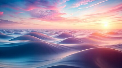 Wall Mural - mesmerizing sunset over rolling hills a dreamlike landscape of soft hues and gentle curves