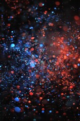Wall Mural - abstract macro photography of vibrant colorful bokeh lights on dark background showing depth and tex