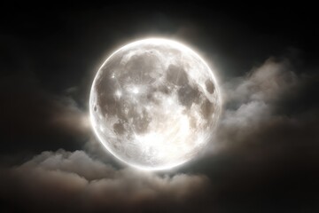 Wall Mural - full moon bathed in ethereal glow