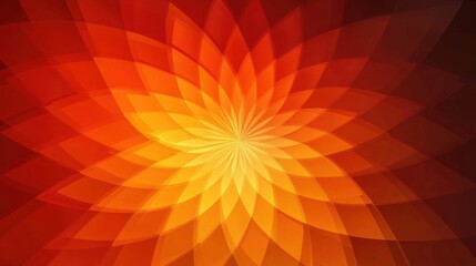 Wall Mural - abstract geometric flower forming in shades of orange and yellow graphic design illustration backgro