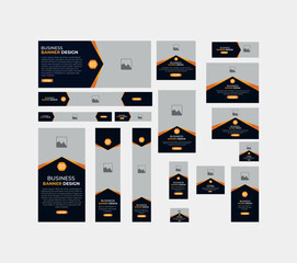 Wall Mural - set of creative web banners of standard size with a place for photos. business ad banner. vertical, 