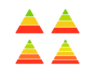 Wall Mural - levels of triangular pyramid. color triangle pyramid chart. maslow layer diagram. development level 