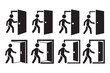 © desinger_Ai - Illustration Showing a Man Entering a Door Frame in Multiple Steps Representing Passage and Progression