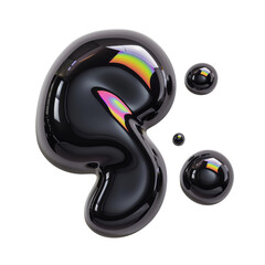 Leinwandbilder - Surreal rendering of glossy black blobs against a pure white backdrop