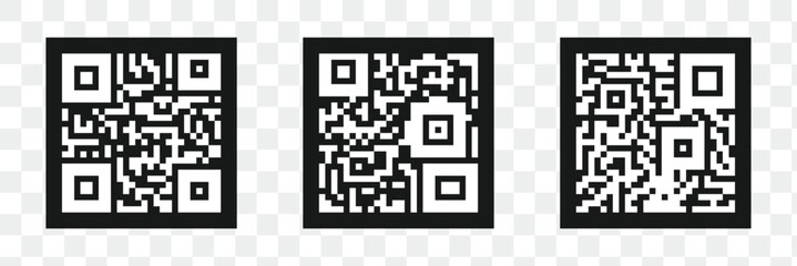 QR code isolated on transparent background