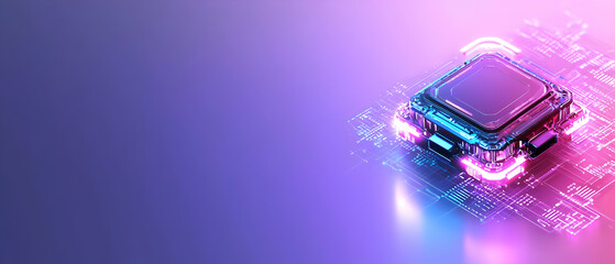 Abstract Glowing Tech Chip Design