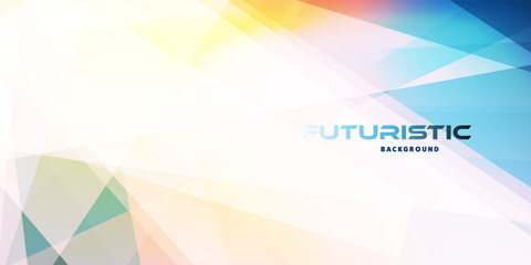 Wall Mural - a futuristic background with abstract geometric shapes in blue, yellow, white. clean lines and a dyn