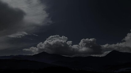 Wall Mural - a night sky panorama with stars and moon