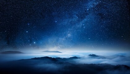 a dark background with stars and fog starry sky space background dark blue night sky dark background