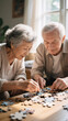 © Olia - Mature couple working together on a puzzle, reflecting cognitive strength, teamwork, and active aging