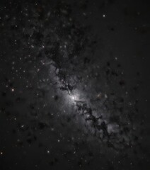 Wall Mural - Dense star cluster dominates a deep, velvety black sky  Distant galaxies faintly visible ,  vast,  black