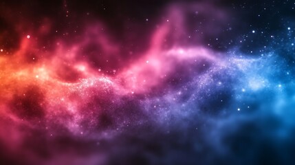 Wall Mural - Cosmic nebula with red and blue hues.