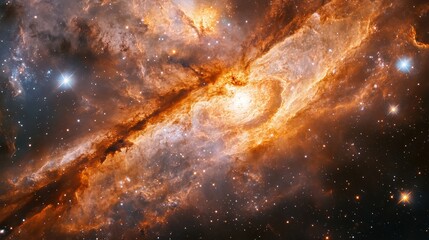 Wall Mural - stunning rays of light bursting from the center of a galaxy, showcasing the vastness of space