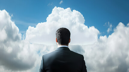 Wall Mural - businessmen's connections are protected through cloud security measures that ensure data encryption 