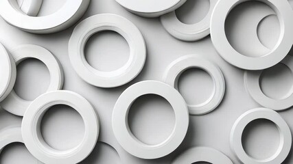 white concentric rings arranged in seamless abstract pattern on subtle gray background