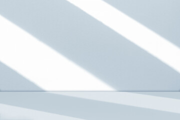 Fototapete - Blue Background,Studio room with white light, blue striped light on wall and floor concrete texture for Product Display editing,Backdrop interior wall abstract pattern of light on podium stage