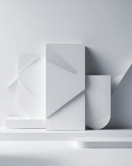 Aufkleber - Geometric Shapes on Minimalist Background