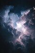 © Aether Pixels - Lightning Strikes Through Dramatic Cumulus Clouds Atmospheric Weather Event Vertical View