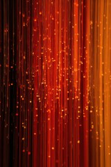 Canvas Print - abstract vertical lines with bokeh lights in red and orange tones, blurred motion effect, modern art