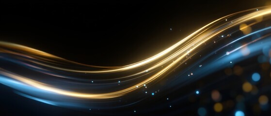 Canvas Print - abstract light streaks flowing against dark background close up shot futuristic design concept