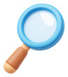 © Flowaiart - Blue and Brown 3D Magnifying Glass on Transparent Background