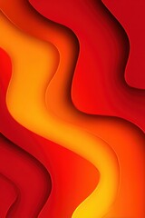 Canvas Print - abstract red and orange wavy layers graphic design background top view warm tone paper cut style