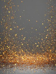 Canvas Print - golden glitter explosion on gray background, abstract festive design element, studio shot, magical s
