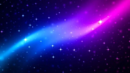 Wall Mural - sparkling starfield abstract: dynamic blue and purple gradient with glittering celestial bodies.