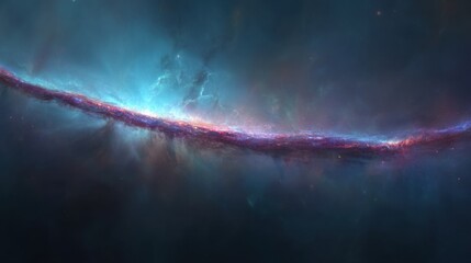 Canvas Print - cosmic nebula formation in deep space, abstract galaxy with vibrant colors, astronomy concept, dark 