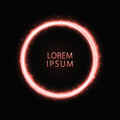Wall Mural - glowing rings with burning effects. fiery rings twinkling on transparent background. fiery vortex of