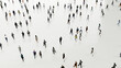 © Photocreo Bednarek - Business people walking and running on a white background, seen from above