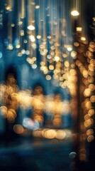 Wall Mural - abstract bokeh lights background, festive atmosphere, holiday season, night scene, warm glow, blurre
