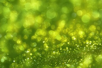 Wall Mural - abstract green bokeh lights background shimmering with festive sparkle and glitter holiday season ce