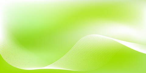 Wall Mural - abstract green gradient background with shining lines waves. minimalist background for banner, poste