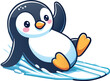© MdAhsanul - Penguin playful pose sliding on ice vector art