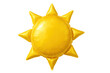 © Sandra - Yellow inflatable sun-shaped foil balloon hovering against transparent backdrop, capturing festive summer celebration mood