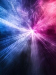 Wall Mural - abstract light burst background in blue and pink ethereal style with radiating energy and soft focus