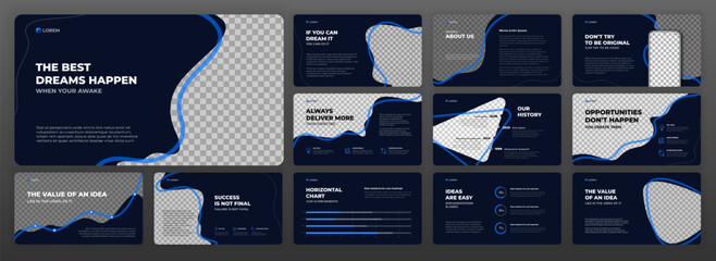 Wall Mural - creative powerpoint presentation template. modern keynote presentation background, brochure cover de