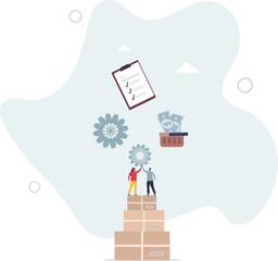 Wall Mural - Procurement work as supply chain and order processing.Occupation with task to control demand and communication with suppliers. character life .