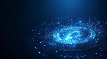 Aufkleber - Abstract blue swirling galaxy with bright center.